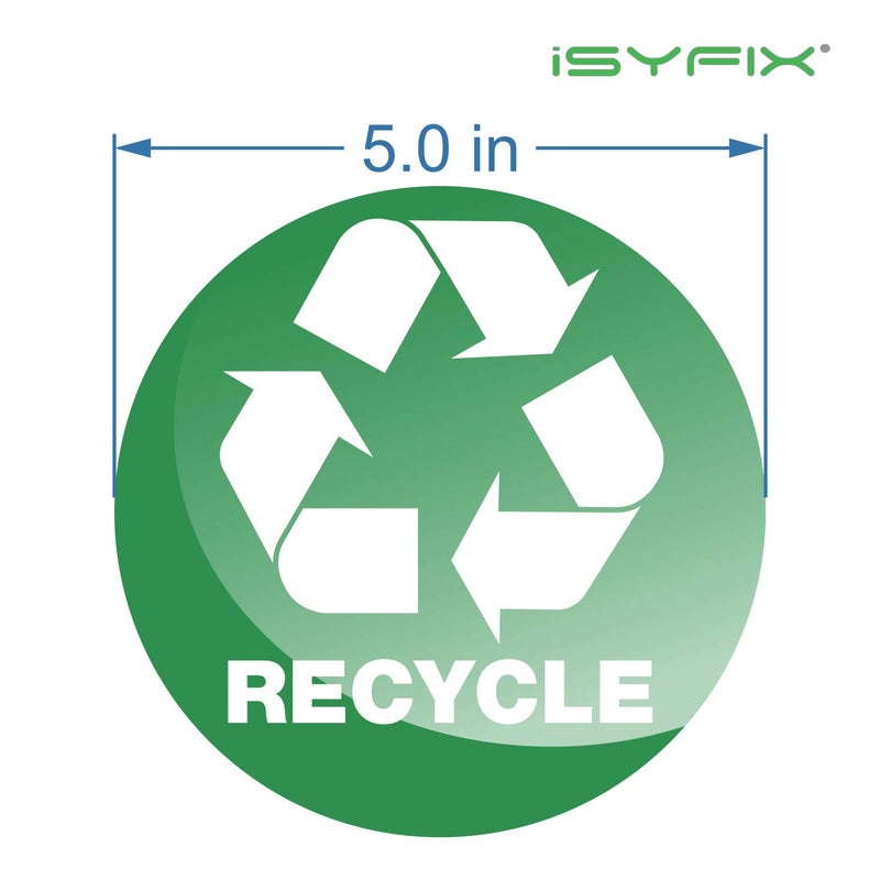 iSYFIX Recycle Sticker for Trash Can â€“6 Pack 5 inch- Premium Self-Adhesive Vinyl, Laminated for Weatherproof, UV Resistant, Perfect Label Stickers for containers, Ideal Sign for Home, Office, Kitchen - Image 2